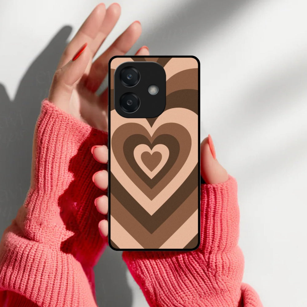 Latte Love Patter Glossy Metal Case Cover Coffee For Oppo