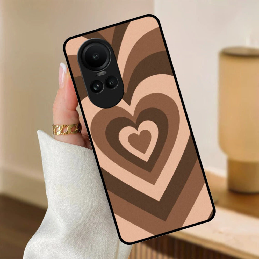 Latte Love Patter Glossy Metal Case Cover Coffee For Oppo