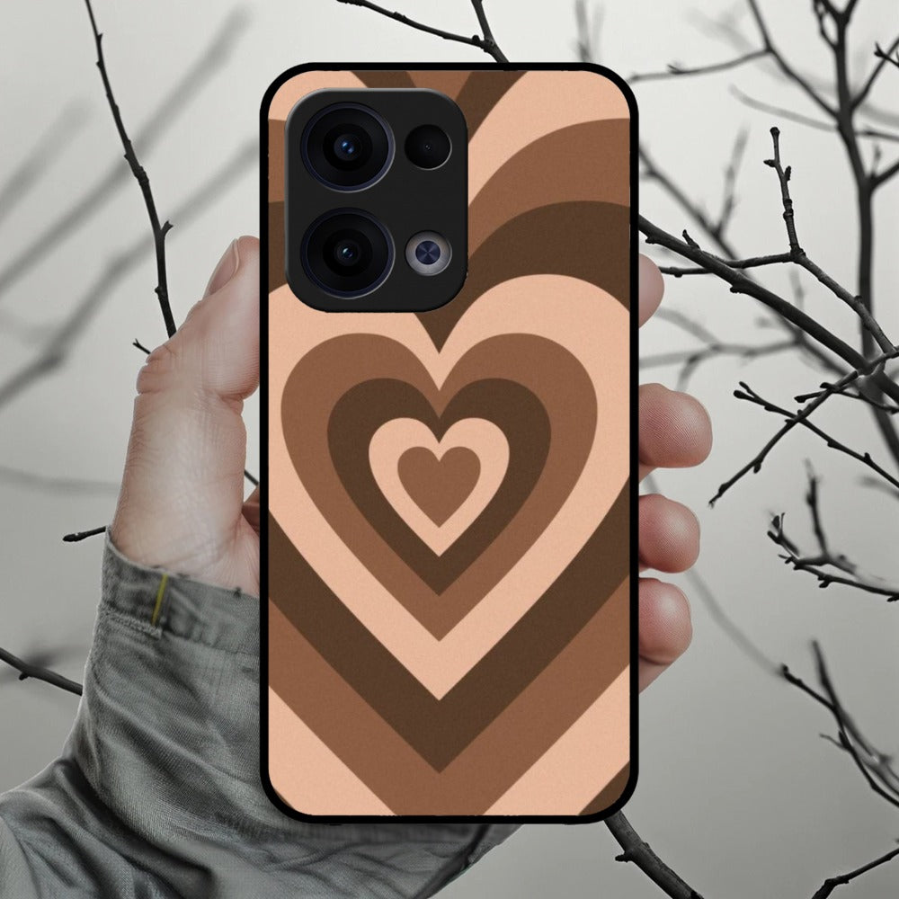 Latte Love Patter Glossy Metal Case Cover Coffee For Oppo