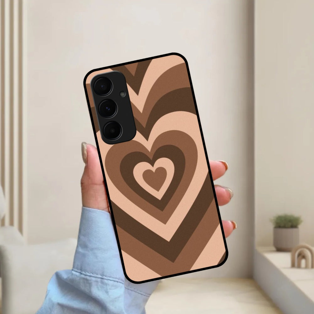 Latte Love Patter Glossy Metal Case Cover Coffee For Samsung