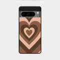 Latte Love Pattern Glossy Metal Case Cover For Google Pixel 8 Pro 5G