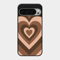 Latte Love Pattern Glossy Metal Case Cover For Google Pixel 9 Pro Xl