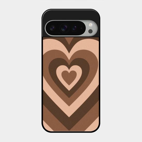 Latte Love Pattern Glossy Metal Case Cover For Google Pixel 9 Pro Xl
