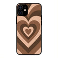 Latte Love Pattern Glossy Metal Case Cover For iPhone 12 mini