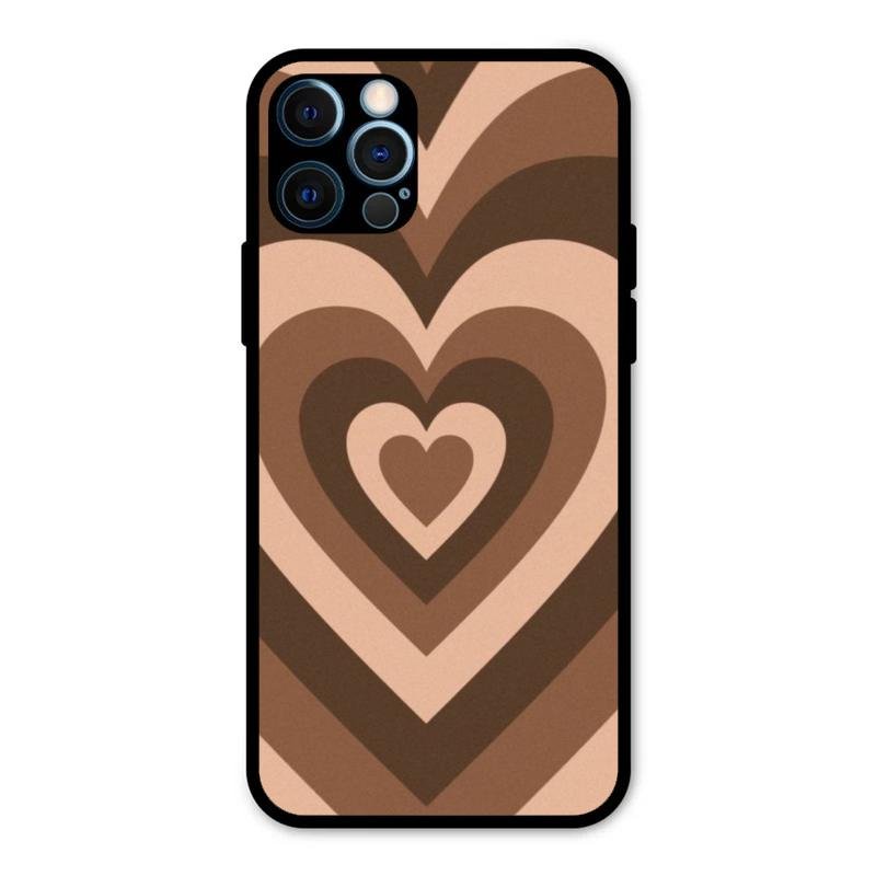 Latte Love Pattern Glossy Metal Case Cover For iPhone 12 Pro Max
