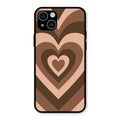 Latte Love Pattern Glossy Metal Case Cover For iPhone 14 Plus