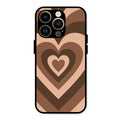 Latte Love Pattern Glossy Metal Case Cover For iPhone 14 Pro Max