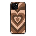 Latte Love Pattern Glossy Metal Case Cover For iPhone 15 Plus