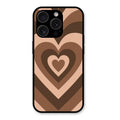 Latte Love Pattern Glossy Metal Case Cover For iPhone 15 Pro