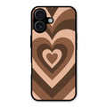 Latte Love Pattern Glossy Metal Case Cover For iPhone 16 Plus