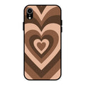 Latte Love Pattern Glossy Metal Case Cover For iPhone XR