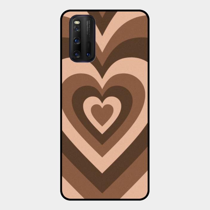 Latte Love Pattern Glossy Metal Case Cover For Iqoo 3 5G