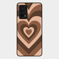Latte Love Pattern Glossy Metal Case Cover For Iqoo 7 5G