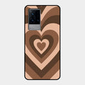Latte Love Pattern Glossy Metal Case Cover For Iqoo 9 5G
