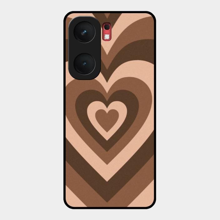 Latte Love Pattern Glossy Metal Case Cover For Iqoo Neo 9 Pro 5G