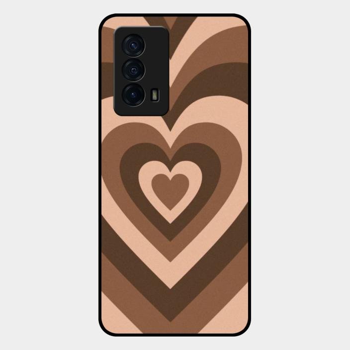 Latte Love Pattern Glossy Metal Case Cover For Iqoo Z5 5G