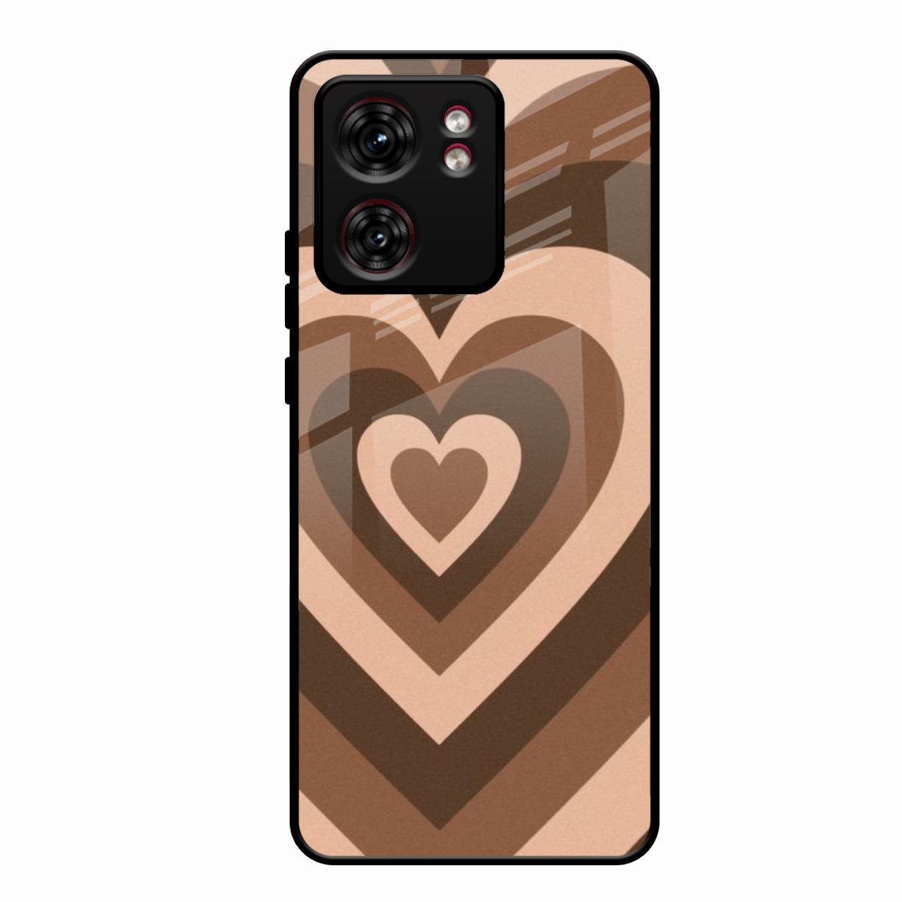 Latte Love Pattern Glossy Metal Case Cover For Motorola Edge 40