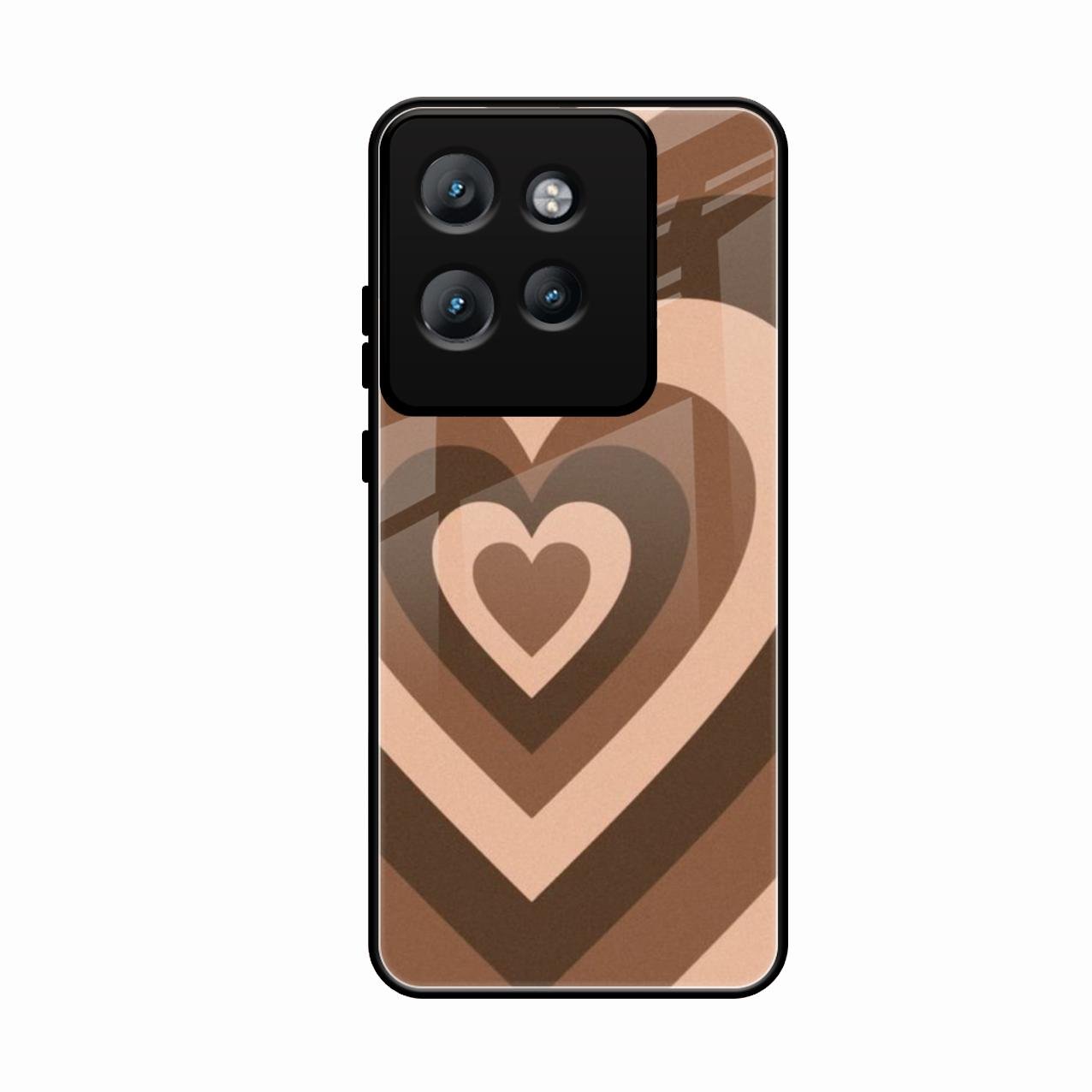 Latte Love Pattern Glossy Metal Case Cover For Motorola Edge 50