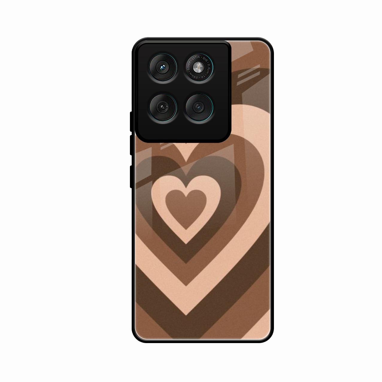 Latte Love Pattern Glossy Metal Case Cover For Motorola Edge 70 5G