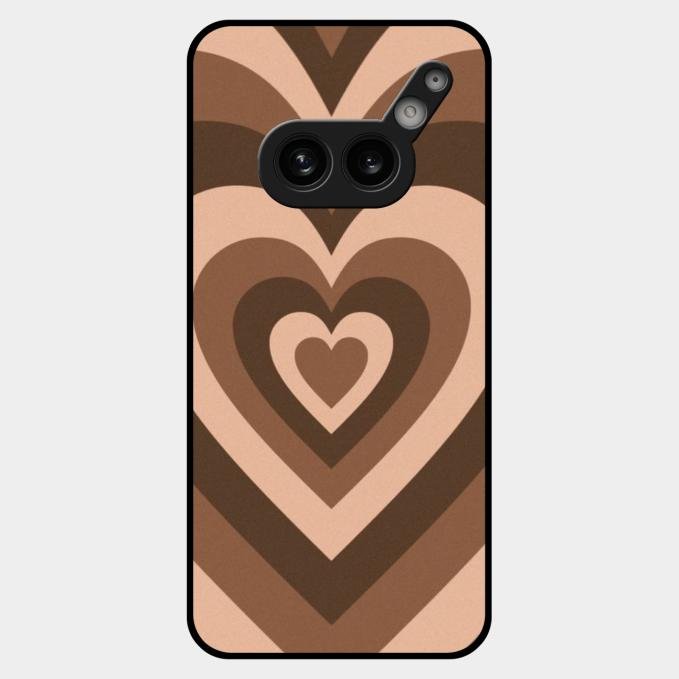 Latte Love Pattern Glossy Metal Case Cover For Nothing Phone 2A Plus