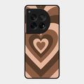 Latte Love Pattern Glossy Metal Case Cover For Oneplus 12 5G