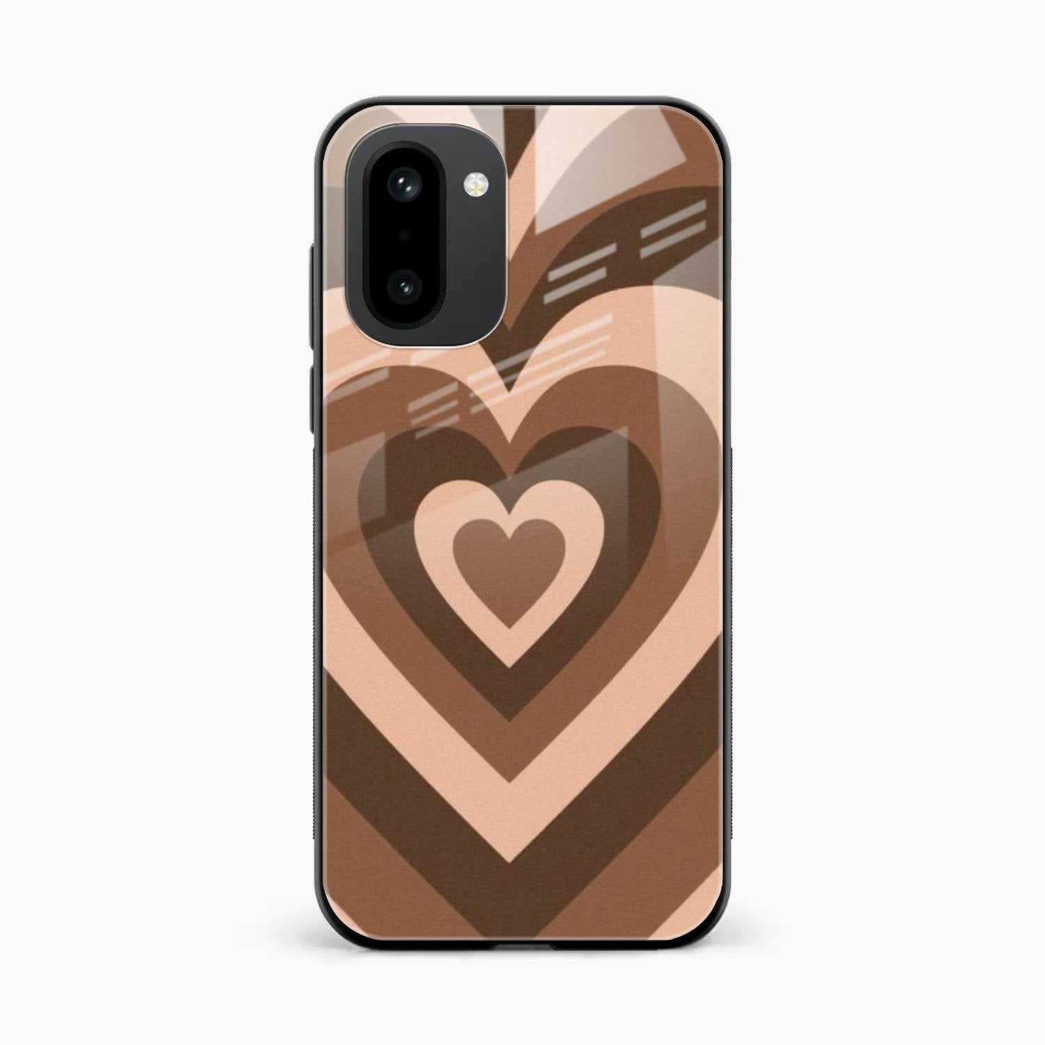 Latte Love Pattern Glossy Metal Case Cover For OnePlus 15R 5G