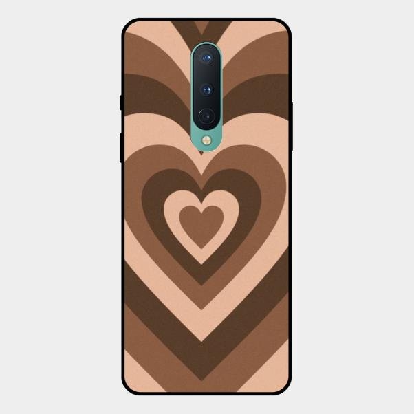 Latte Love Pattern Glossy Metal Case Cover For Oneplus 8