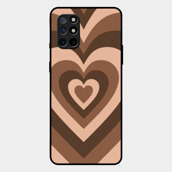 Latte Love Pattern Glossy Metal Case Cover For Oneplus 8T