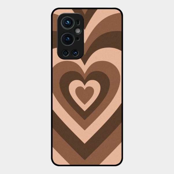 Latte Love Pattern Glossy Metal Case Cover For Oneplus 9 Pro 5G