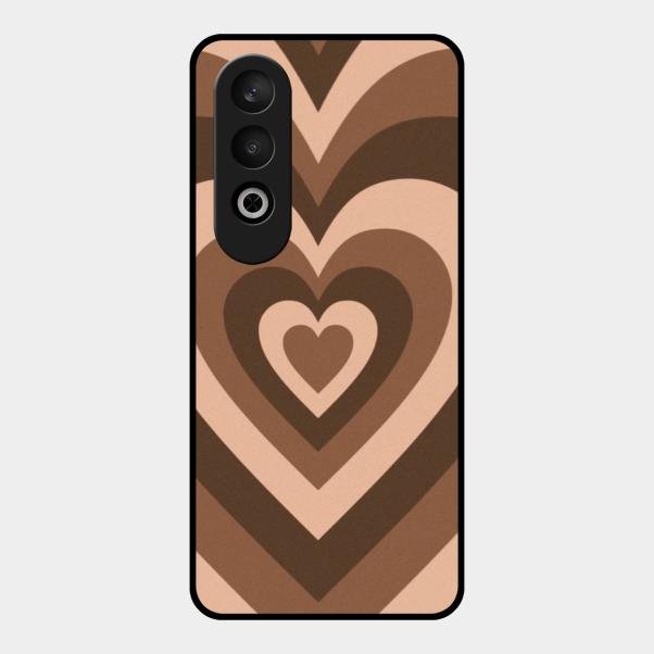 Latte Love Pattern Glossy Metal Case Cover For Oneplus Nord Ce 4 5G