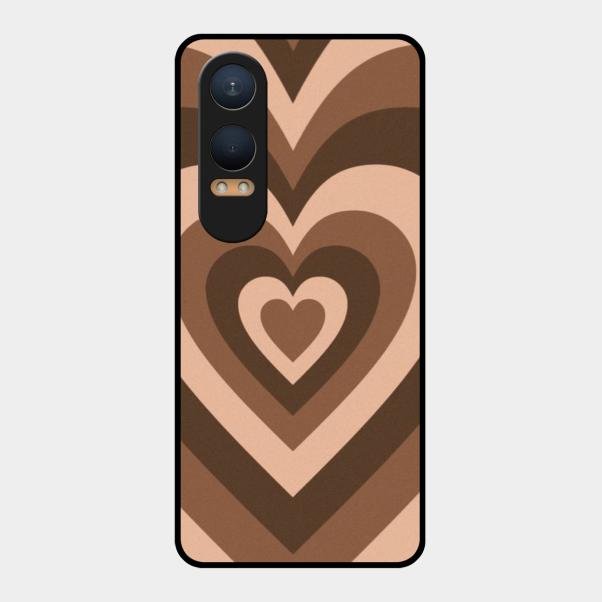 Latte Love Pattern Glossy Metal Case Cover For Oneplus Nord Ce 4 Lite 5G