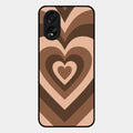 Latte Love Pattern Glossy Metal Case Cover For Oppo A38