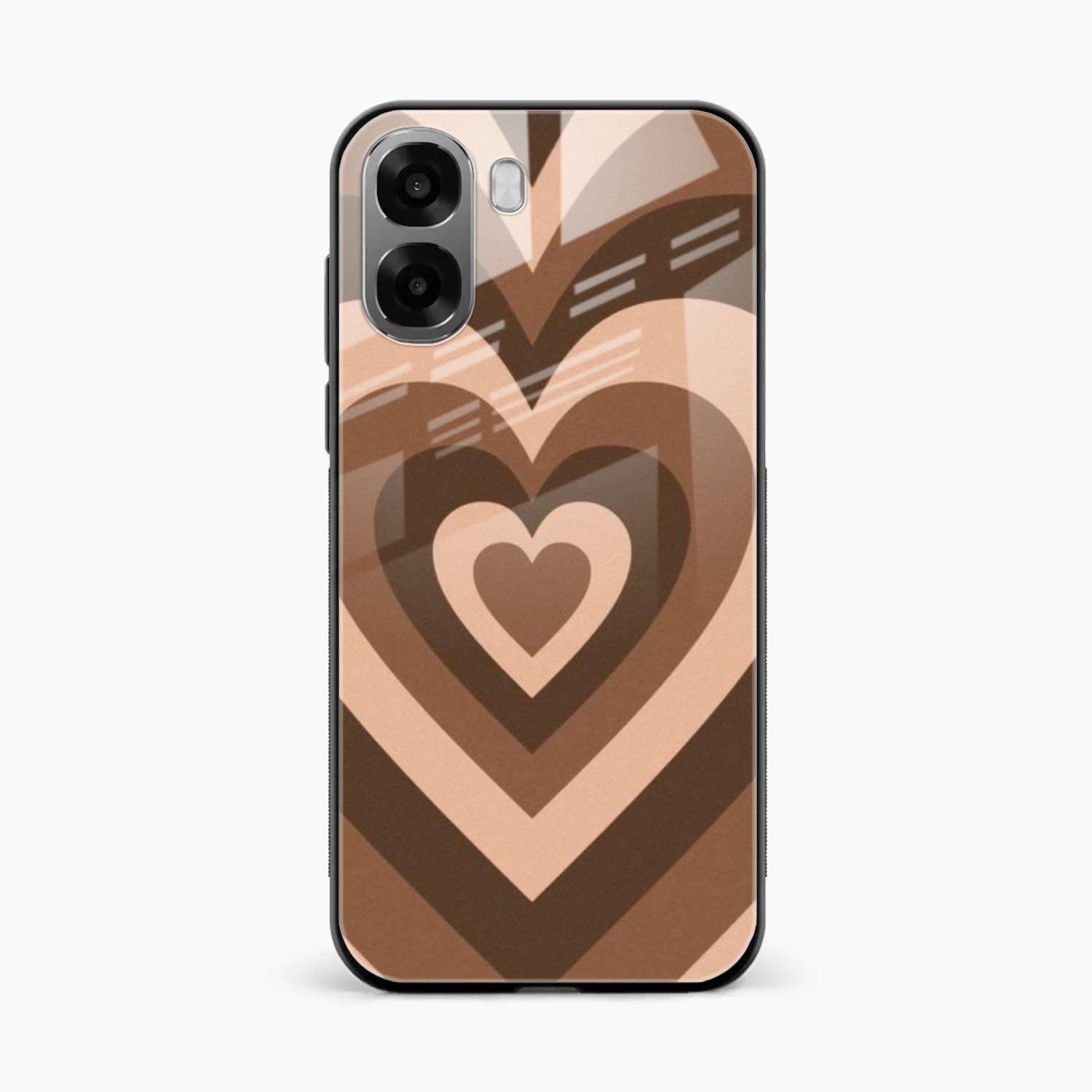 Latte Love Pattern Glossy Metal Case Cover For Oppo A6X 5G