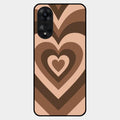Latte Love Pattern Glossy Metal Case Cover For Oppo A78 5G