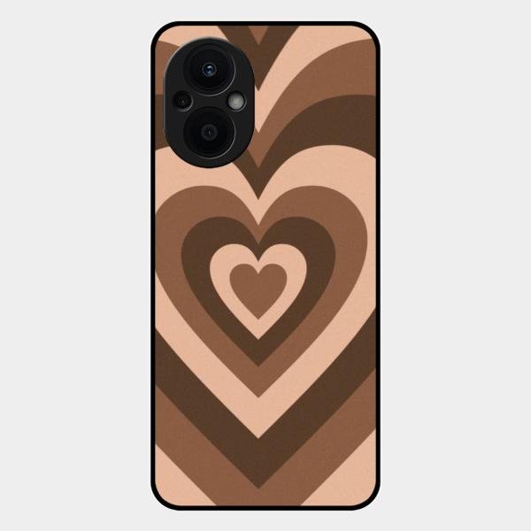 Latte Love Pattern Glossy Metal Case Cover For Oppo F21S Pro 5G