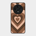 Latte Love Pattern Glossy Metal Case Cover For Oppo F27 5G