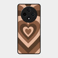 Latte Love Pattern Glossy Metal Case Cover For Oppo F27 Pro Plus 5G