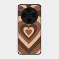 Latte Love Pattern Glossy Metal Case Cover For Oppo Find X8 Pro 5G