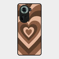 Latte Love Pattern Glossy Metal Case Cover For Oppo Reno 11 5G