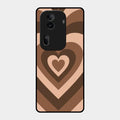 Latte Love Pattern Glossy Metal Case Cover For Oppo Reno 11 Pro 5G