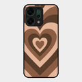 Latte Love Pattern Glossy Metal Case Cover For Oppo Reno 14 5G