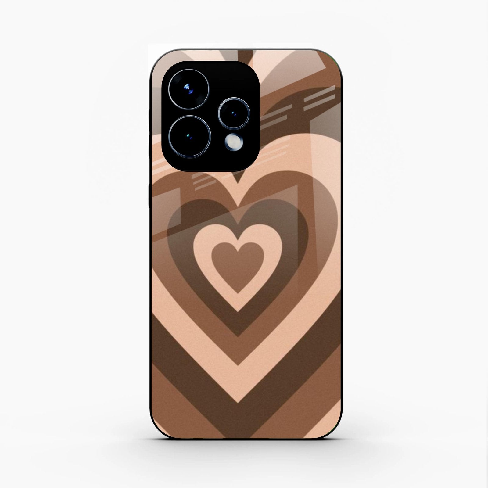 Latte Love Pattern Glossy Metal Case Cover For Oppo Reno 15 5G