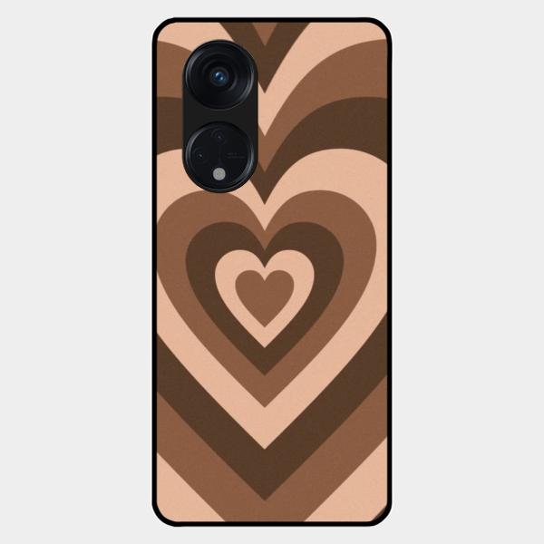 Latte Love Pattern Glossy Metal Case Cover For Oppo Reno 8T 5G