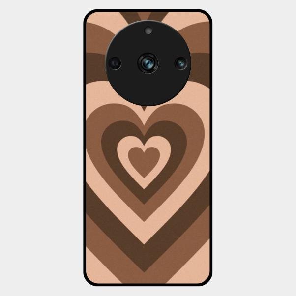 Latte Love Pattern Glossy Metal Case Cover For Realme 11 Pro 5G