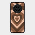 Latte Love Pattern Glossy Metal Case Cover For Realme 12 Plus 5G