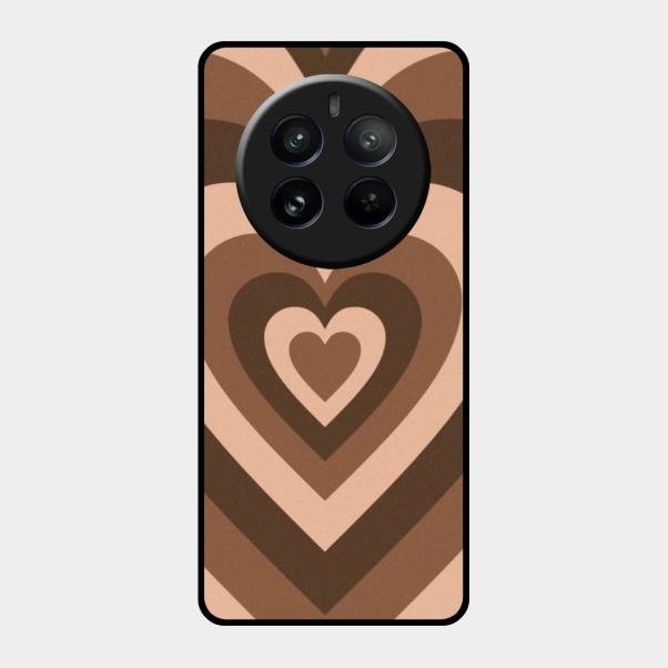 Latte Love Pattern Glossy Metal Case Cover For Realme 12 Pro 5G