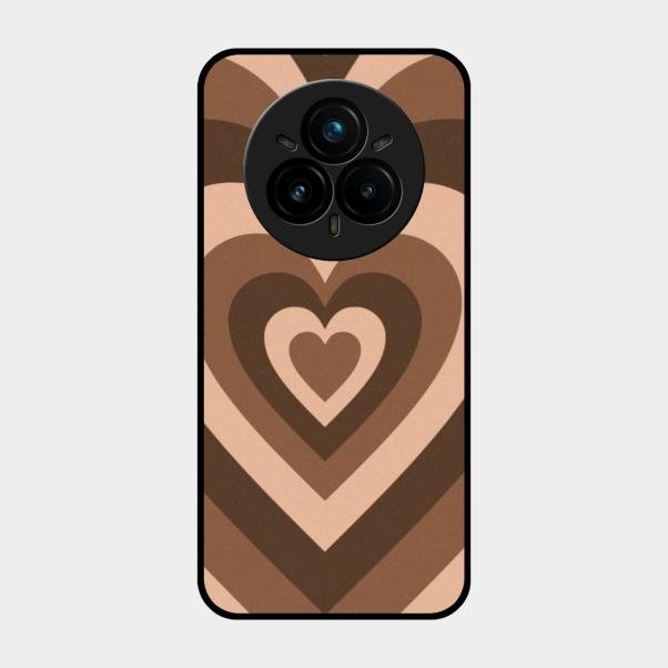 Latte Love Pattern Glossy Metal Case Cover For Realme 14 Pro 5G