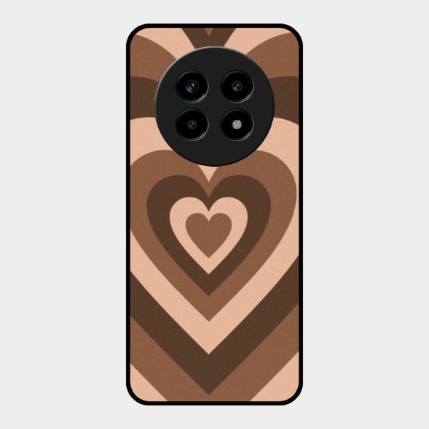 Latte Love Pattern Glossy Metal Case Cover For Realme 14 Pro Lite 5G