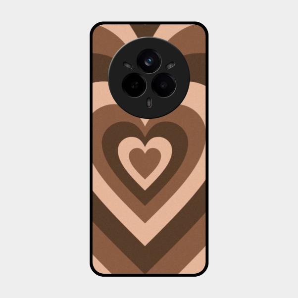 Latte Love Pattern Glossy Metal Case Cover For Realme 14 Pro Plus 5G
