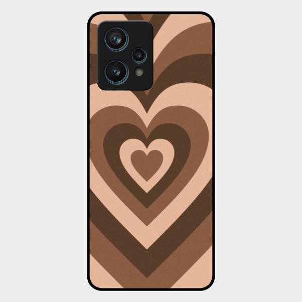 Latte Love Pattern Glossy Metal Case Cover For Realme 9 Pro Plus 5G